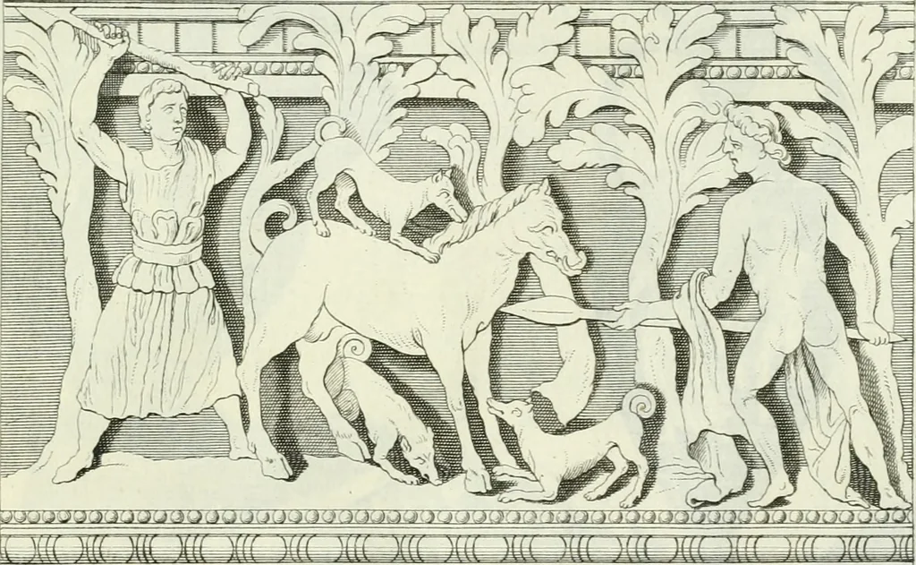 An illustration from Museum veronense, hoc est, Antiquarum inscriptionum atque anaglyphorum collectio : cui Taurinensis adiungitur et Vindobonensis : accedunt monumenta id genus plurima nondum vulgata, et ubicumque collecta, 1749, leaf 42
