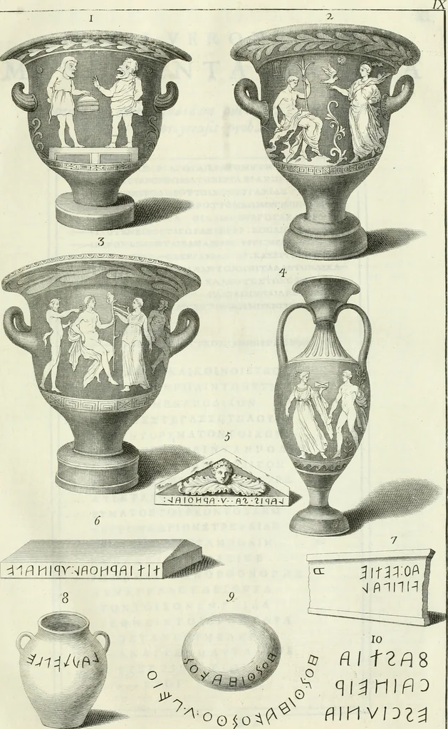 An illustration from Museum veronense, hoc est, Antiquarum inscriptionum atque anaglyphorum collectio : cui Taurinensis adiungitur et Vindobonensis : accedunt monumenta id genus plurima nondum vulgata, et ubicumque collecta, 1749, leaf 44
