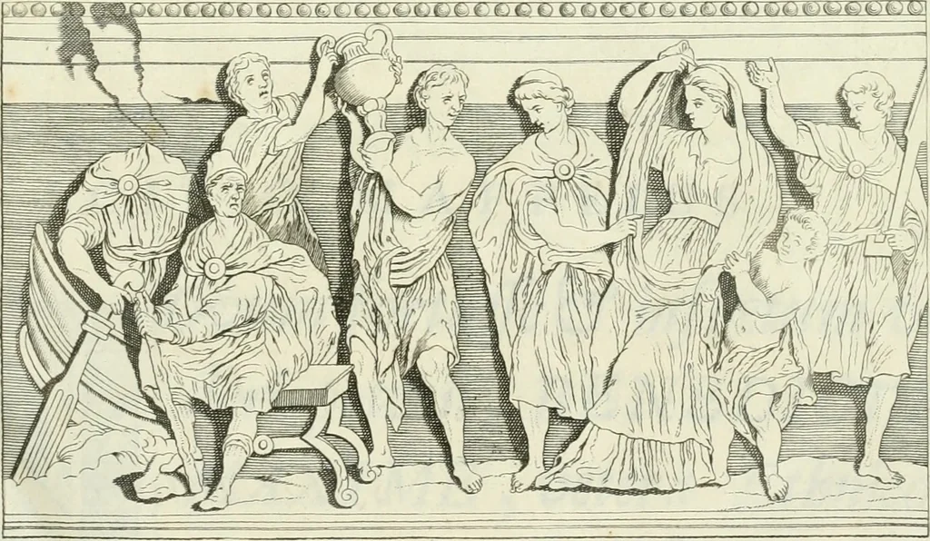 An illustration from Museum veronense, hoc est, Antiquarum inscriptionum atque anaglyphorum collectio : cui Taurinensis adiungitur et Vindobonensis : accedunt monumenta id genus plurima nondum vulgata, et ubicumque collecta, 1749, leaf 8