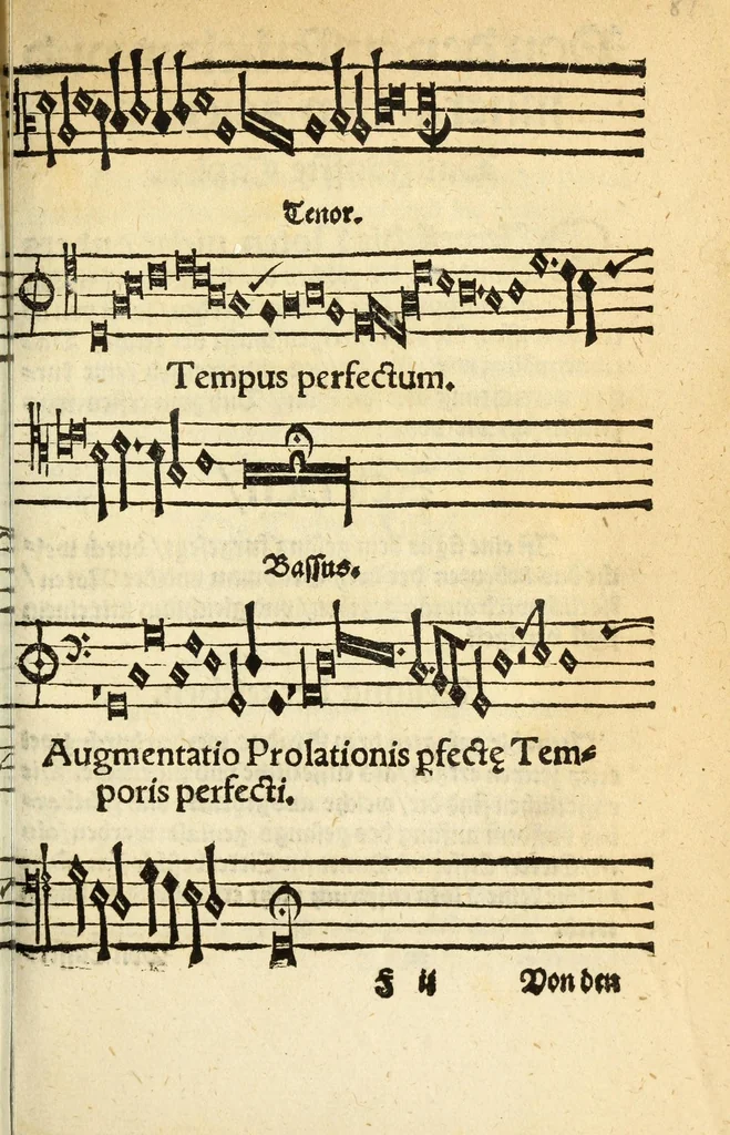 An illustration from Musica figuralis deudsch, 1532, leaf 101