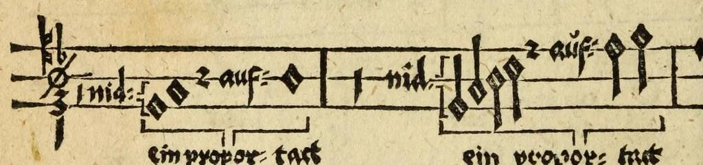 An illustration from Musica figuralis deudsch, 1532, leaf 122