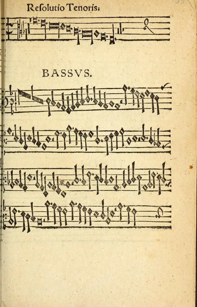 An illustration from Musica figuralis deudsch, 1532, leaf 173