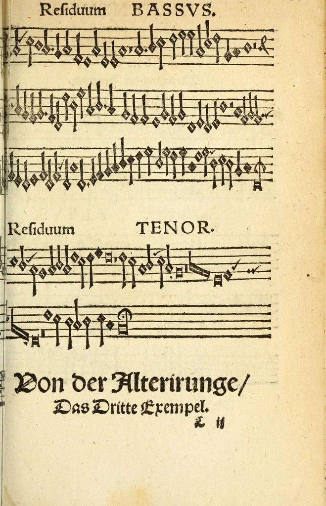 An illustration from Musica figuralis deudsch, 1532, leaf 181