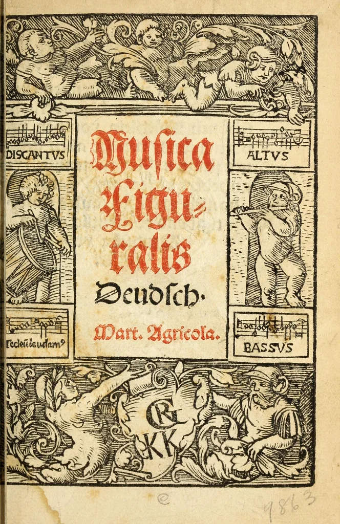 An illustration from Musica figuralis deudsch, 1532, leaf 19