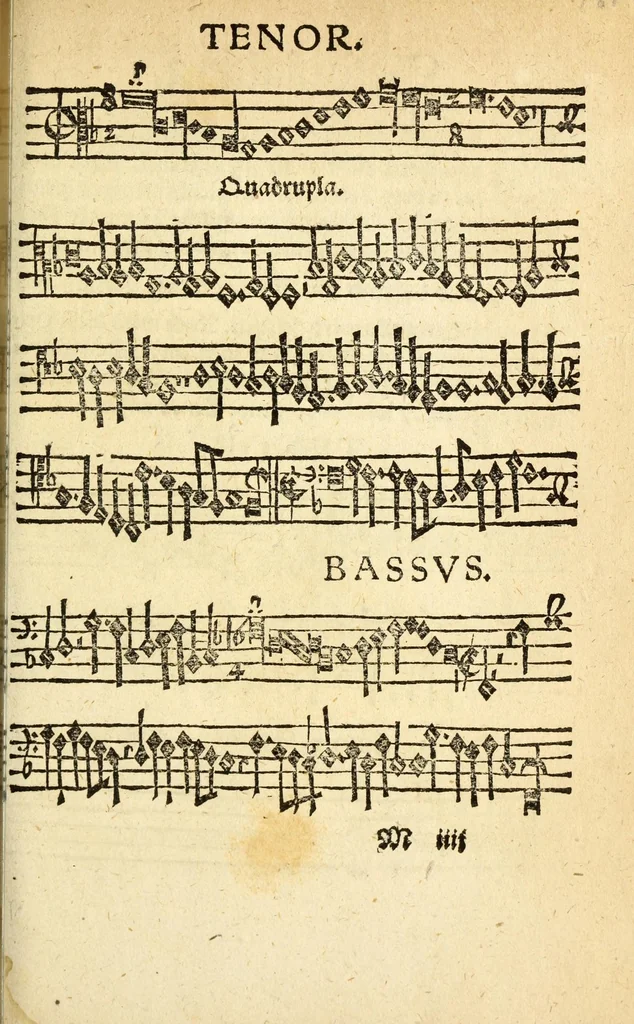 An illustration from Musica figuralis deudsch, 1532, leaf 201