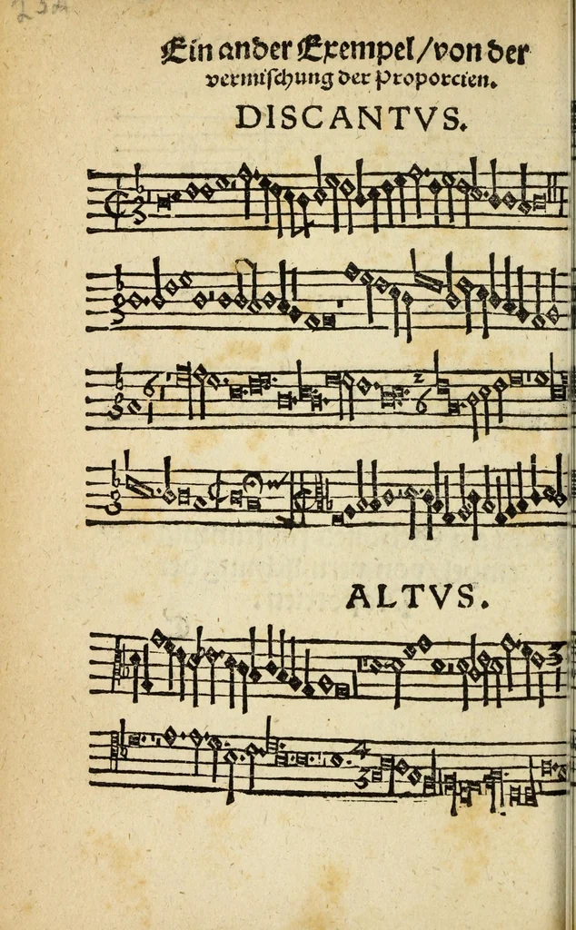 An illustration from Musica figuralis deudsch, 1532, leaf 252