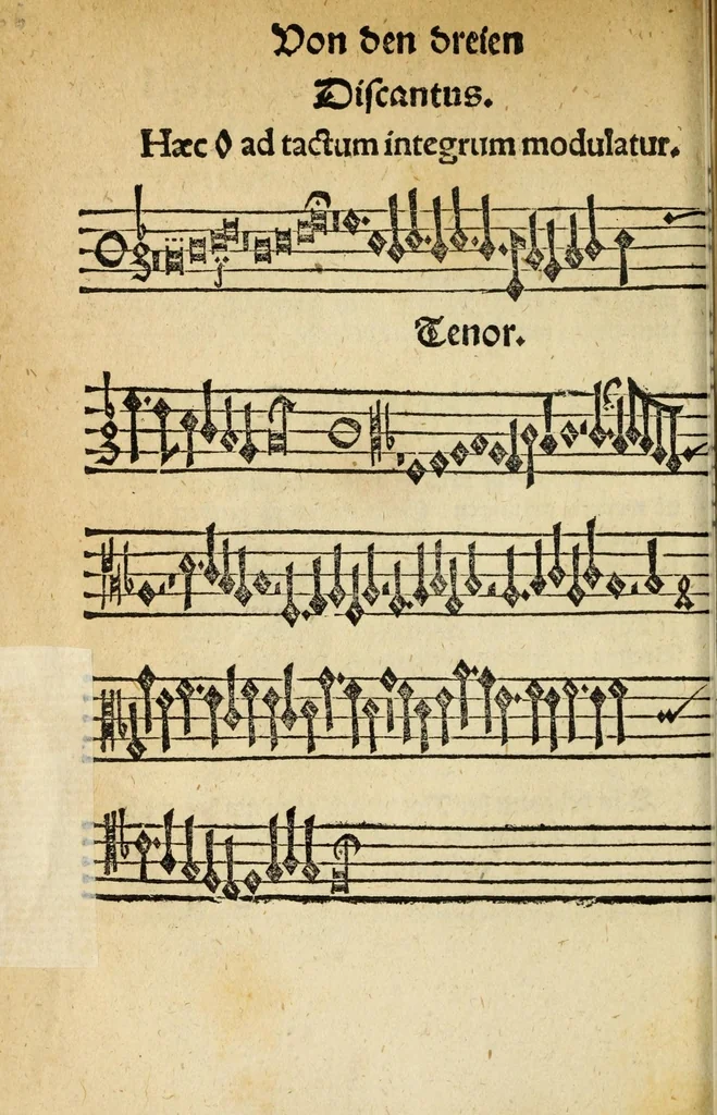 An illustration from Musica figuralis deudsch, 1532, leaf 86
