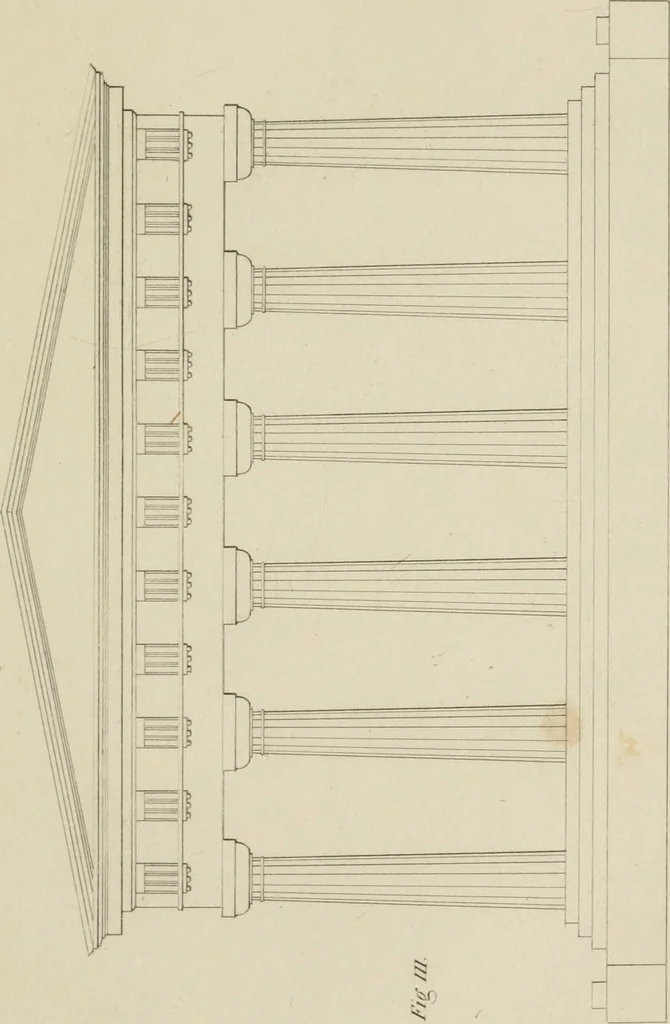 An illustration from The music of the eye; or, Essays on the principles of the beauty and perfection of architecture, as founded on and deduced from reason and analogy, and adapted to what may be traced of the ancient theories of taste, in the three first chapters of Vitruvius .., 1831, leaf 120