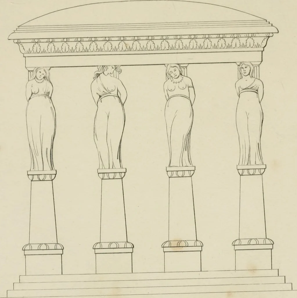 An illustration from The music of the eye; or, Essays on the principles of the beauty and perfection of architecture, as founded on and deduced from reason and analogy, and adapted to what may be traced of the ancient theories of taste, in the three first chapters of Vitruvius .., 1831, leaf 124