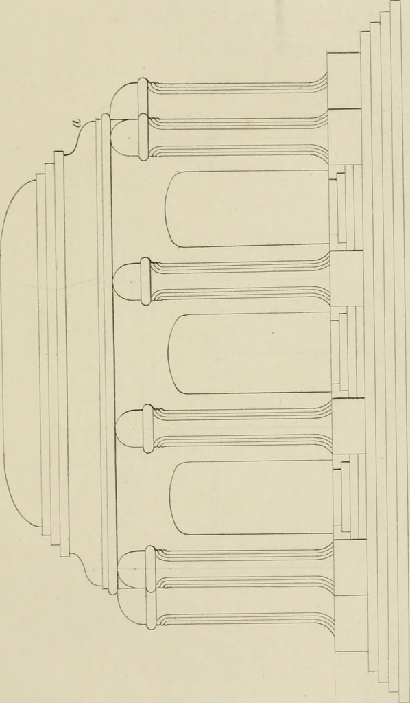 An illustration from The music of the eye; or, Essays on the principles of the beauty and perfection of architecture, as founded on and deduced from reason and analogy, and adapted to what may be traced of the ancient theories of taste, in the three first chapters of Vitruvius .., 1831, leaf 128