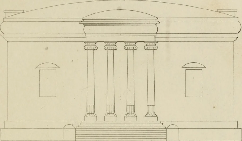 An illustration from The music of the eye; or, Essays on the principles of the beauty and perfection of architecture, as founded on and deduced from reason and analogy, and adapted to what may be traced of the ancient theories of taste, in the three first chapters of Vitruvius .., 1831, leaf 158