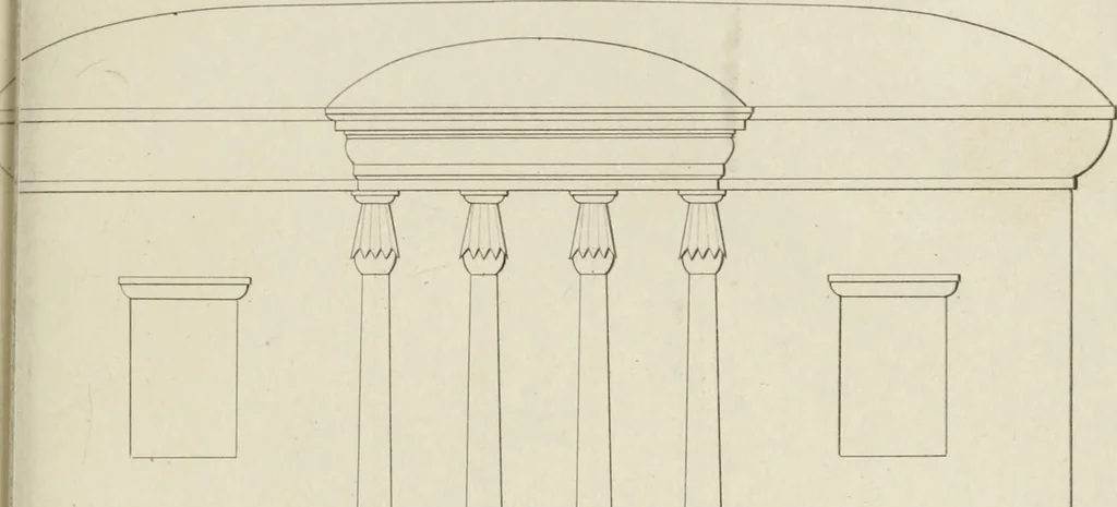 An illustration from The music of the eye; or, Essays on the principles of the beauty and perfection of architecture, as founded on and deduced from reason and analogy, and adapted to what may be traced of the ancient theories of taste, in the three first chapters of Vitruvius .., 1831, leaf 162