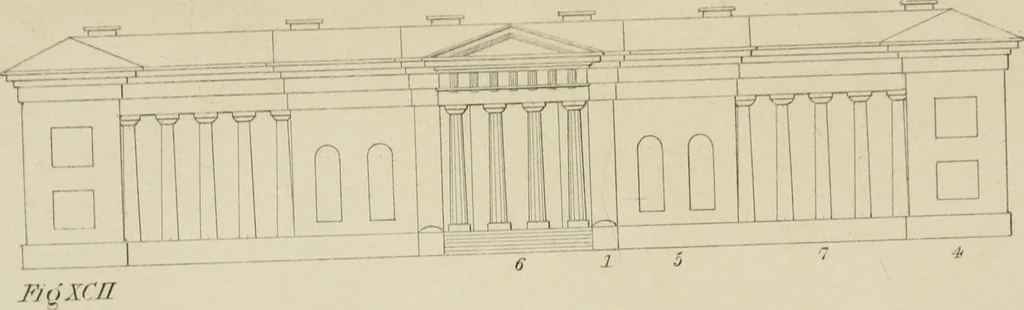 An illustration from The music of the eye; or, Essays on the principles of the beauty and perfection of architecture, as founded on and deduced from reason and analogy, and adapted to what may be traced of the ancient theories of taste, in the three first chapters of Vitruvius .., 1831, leaf 286