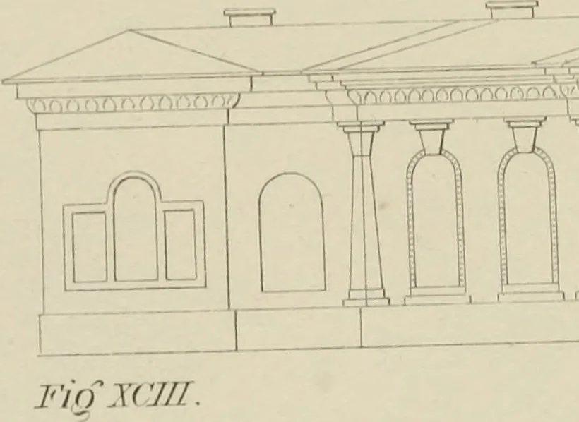 An illustration from The music of the eye; or, Essays on the principles of the beauty and perfection of architecture, as founded on and deduced from reason and analogy, and adapted to what may be traced of the ancient theories of taste, in the three first chapters of Vitruvius .., 1831, leaf 286