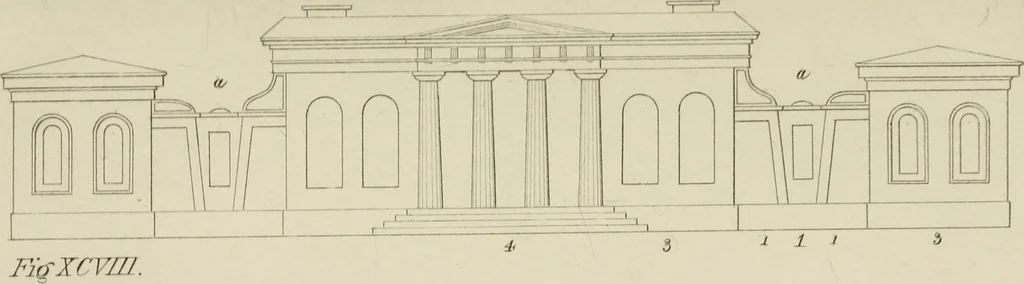 An illustration from The music of the eye; or, Essays on the principles of the beauty and perfection of architecture, as founded on and deduced from reason and analogy, and adapted to what may be traced of the ancient theories of taste, in the three first chapters of Vitruvius .., 1831, leaf 292