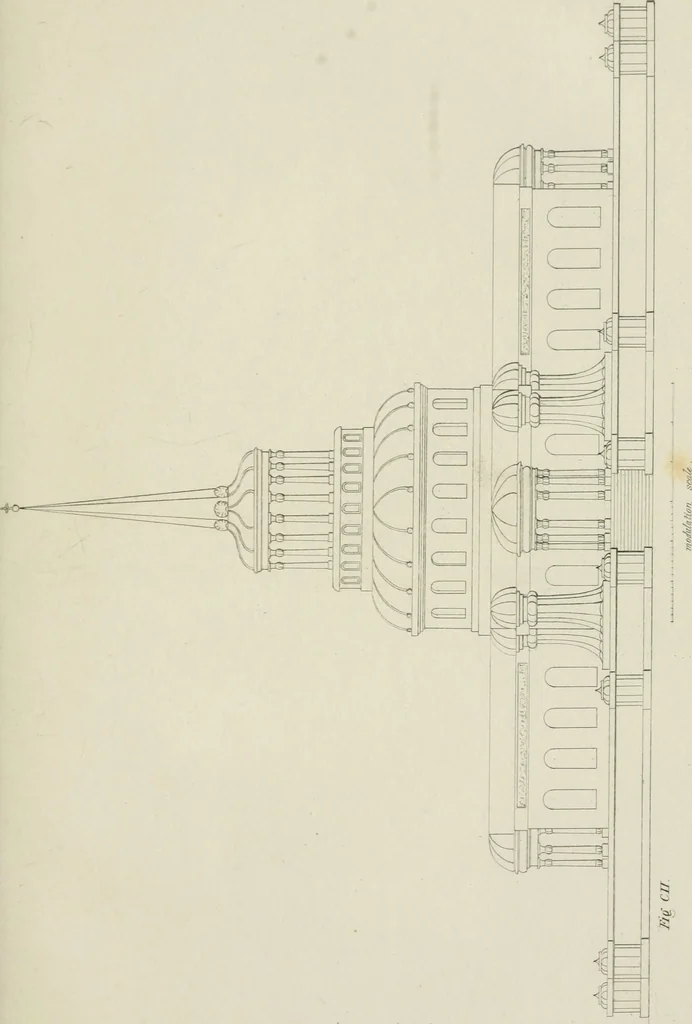 An illustration from The music of the eye; or, Essays on the principles of the beauty and perfection of architecture, as founded on and deduced from reason and analogy, and adapted to what may be traced of the ancient theories of taste, in the three first chapters of Vitruvius .., 1831, leaf 296