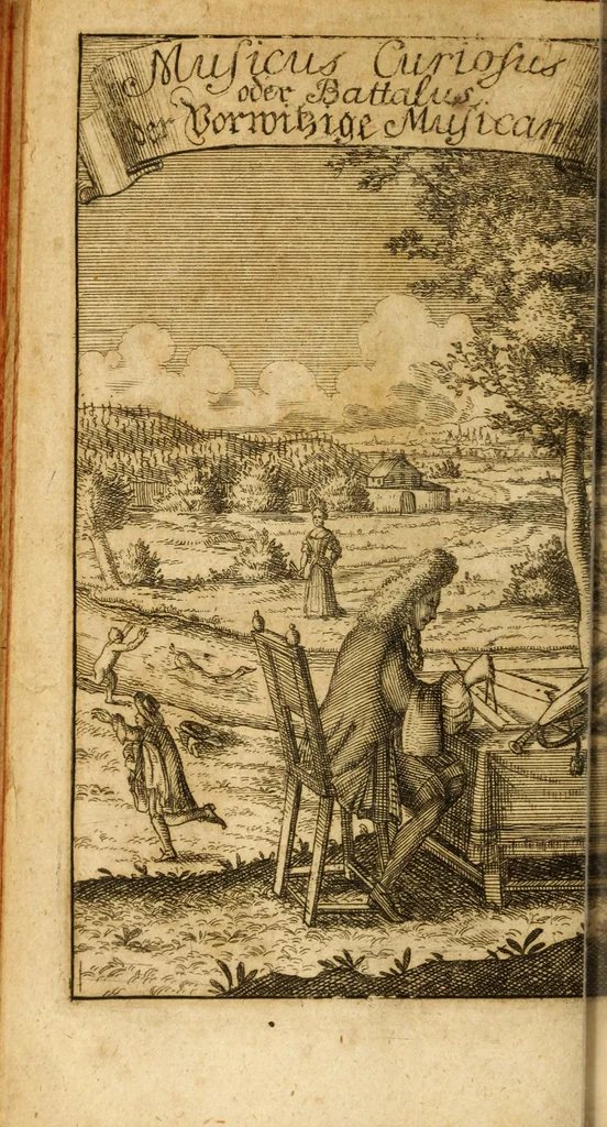 An illustration from Musicus curiosus, oder Battalus, der vorwitzige musicant, in einer sehr lustigen, 1691, leaf 2