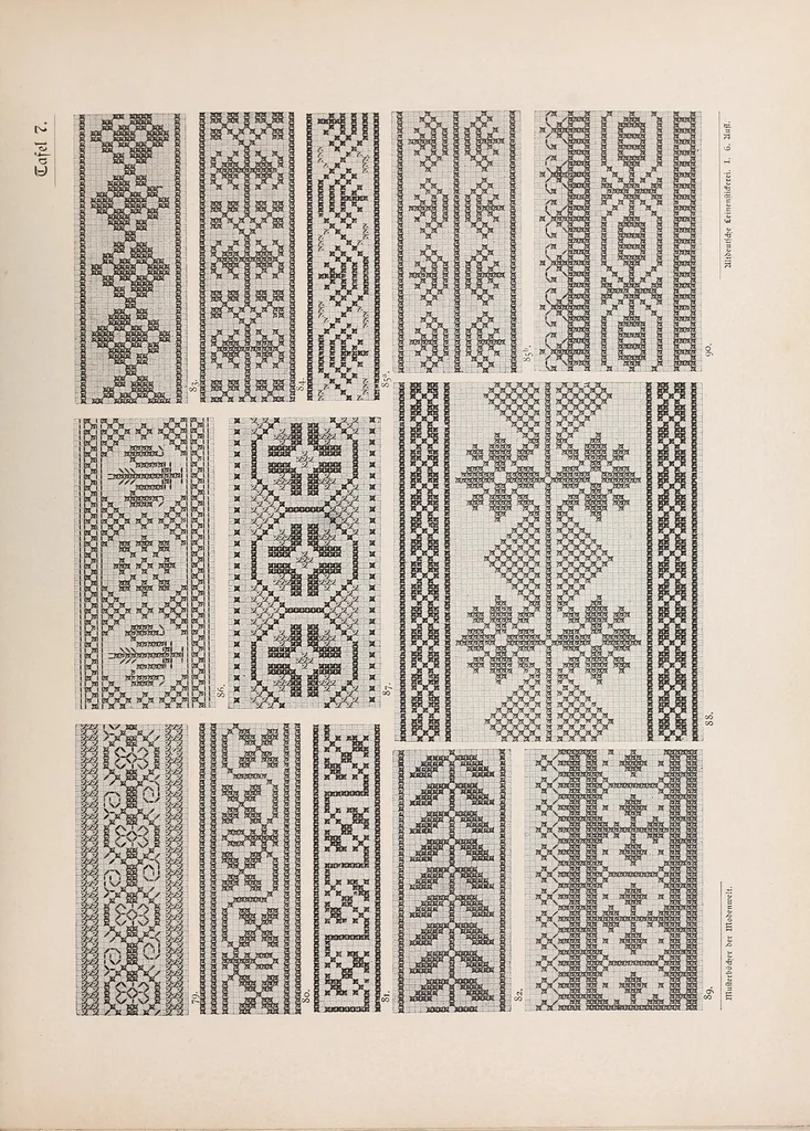 An illustration from Muster altdeutscher Leinenstickerei, 1882, leaf 27