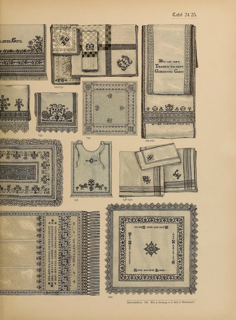 An illustration from Muster altdeutscher Leinenstickerei, 1880, leaf 65