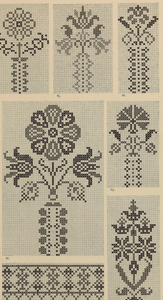 An illustration from Muster altdeutscher Leinenstickerei, 1882, leaf 25