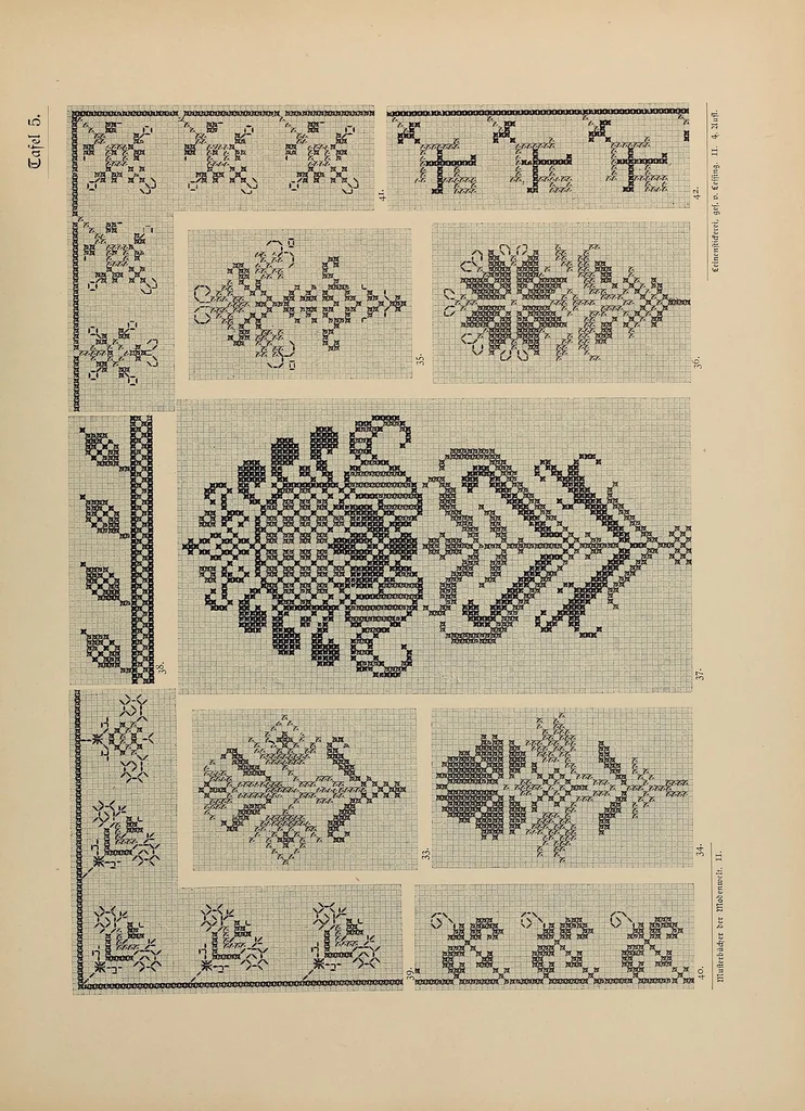 An illustration from Muster altdeutscher Leinenstickerei, 1882, leaf 29