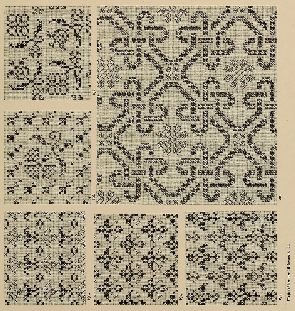 An illustration from Muster altdeutscher Leinenstickerei, 1882, leaf 55