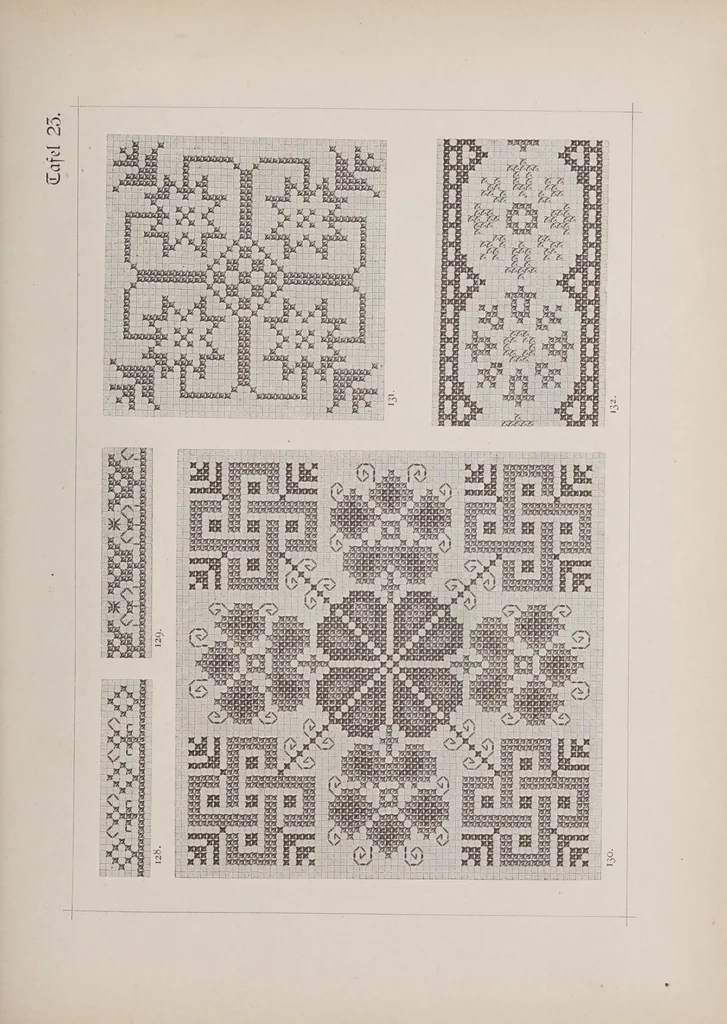 An illustration from Muster altdeutscher Leinenstickerei, 1878, leaf 65
