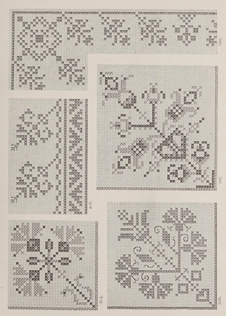 An illustration from Muster altdeutscher Leinenstickerei, 1878, leaf 95