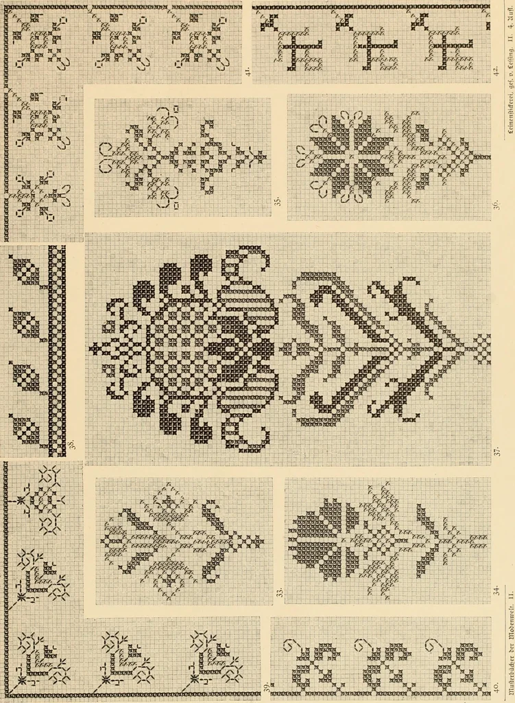 An illustration from Muster altdeutscher Leinenstickerei : II, 1882, leaf 28