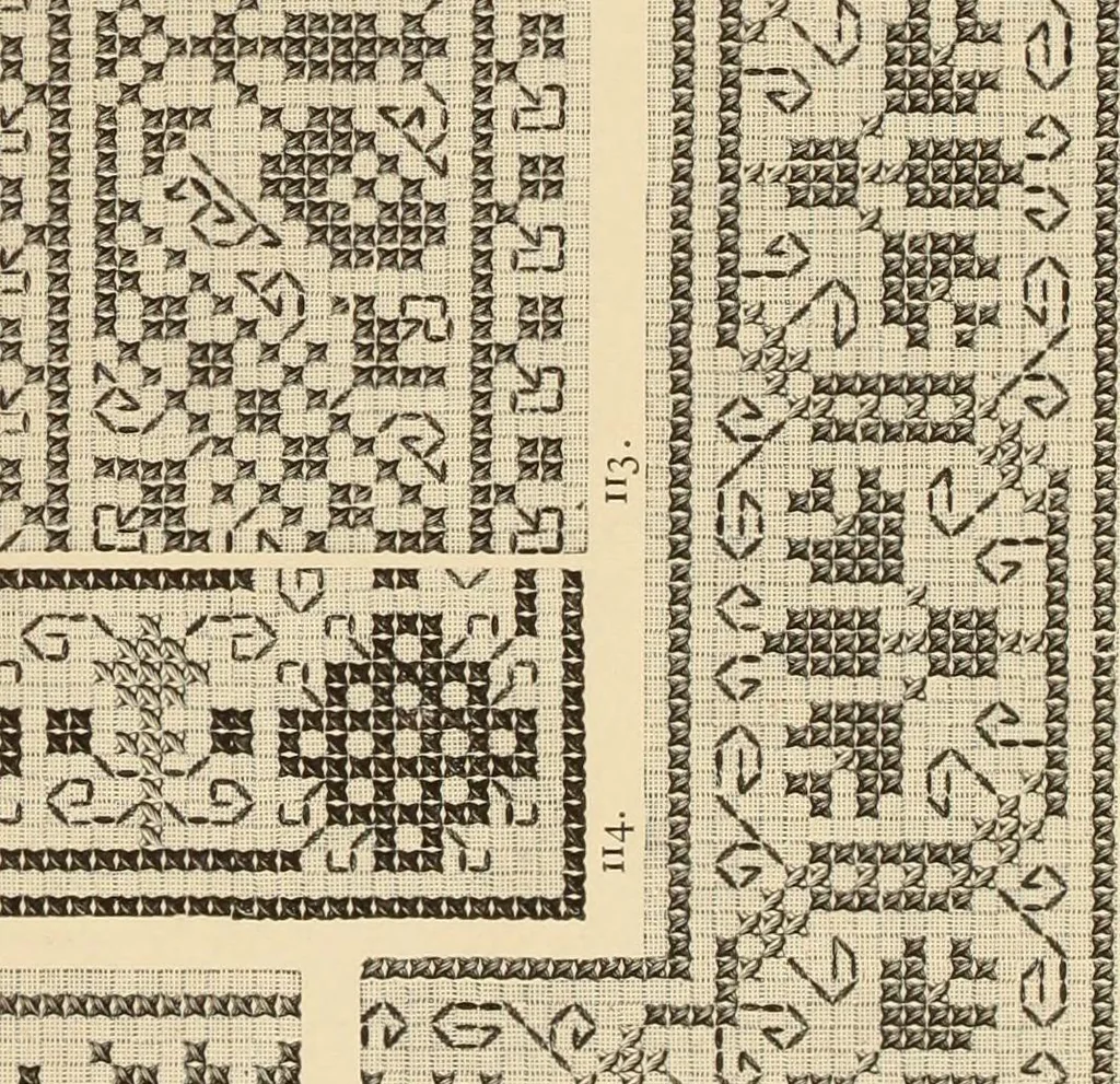 An illustration from Muster altdeutscher Leinenstickerei : II, 1882, leaf 46