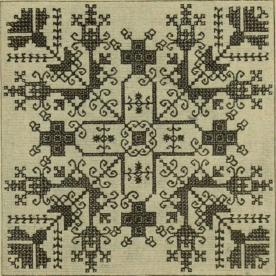An illustration from Muster altdeutscher Leinenstickerei : IV, 1888, leaf 14