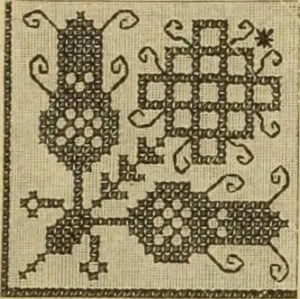 An illustration from Muster altdeutscher Leinenstickerei : IV, 1888, leaf 15