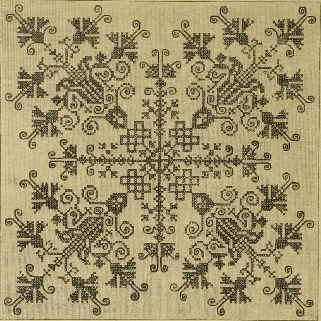 An illustration from Muster altdeutscher Leinenstickerei : IV, 1888, leaf 15