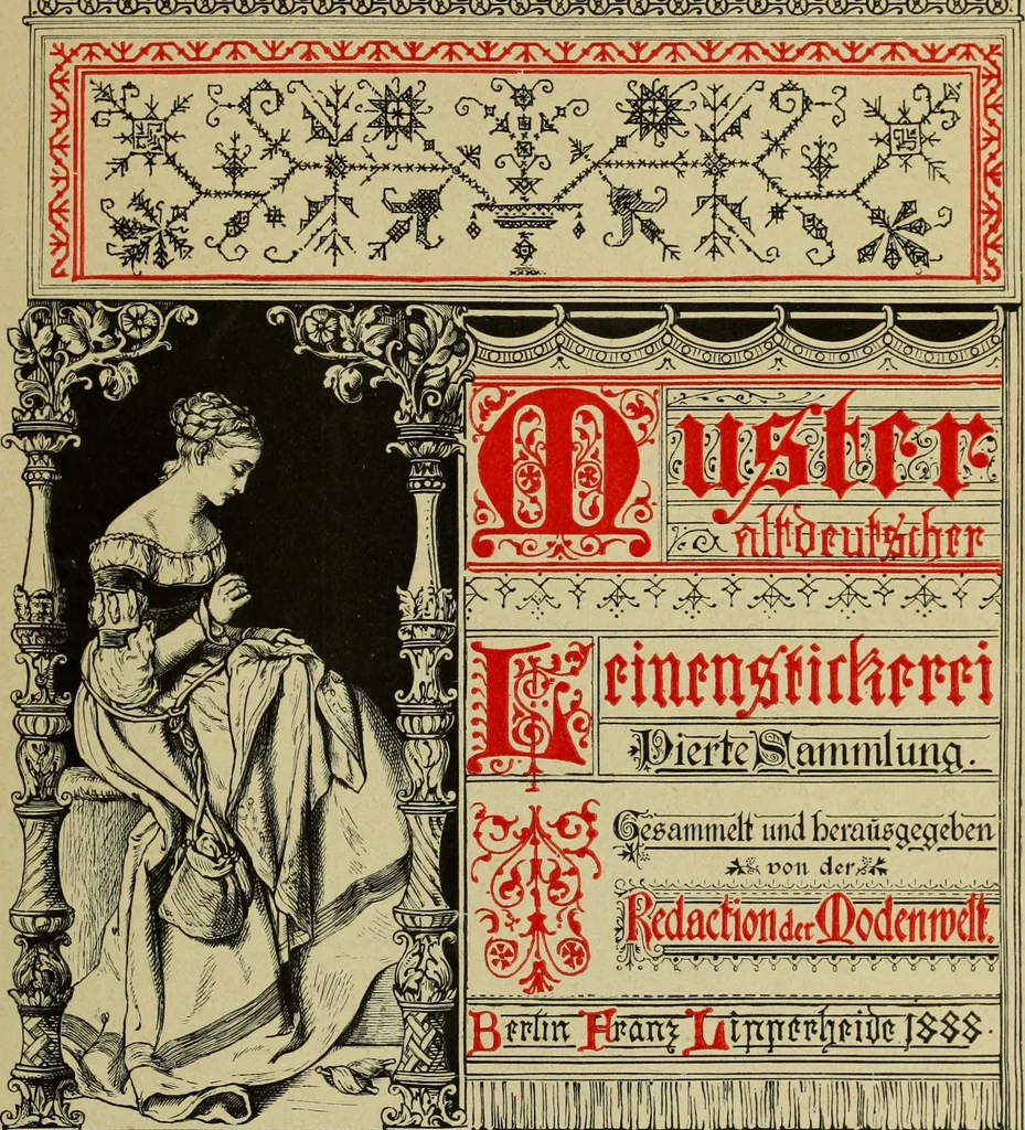 An illustration from Muster altdeutscher Leinenstickerei : IV, 1888, leaf 4