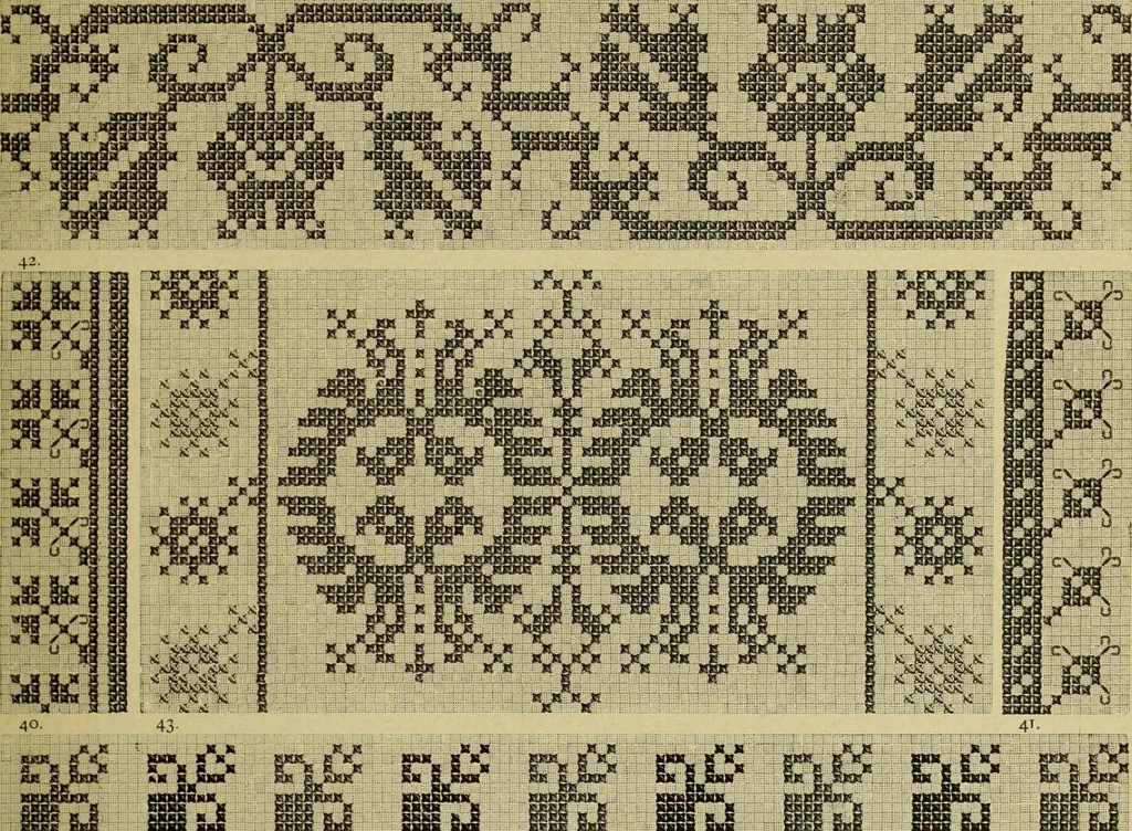 An illustration from Muster altdeutscher Leinenstickerei : IV, 1888, leaf 46