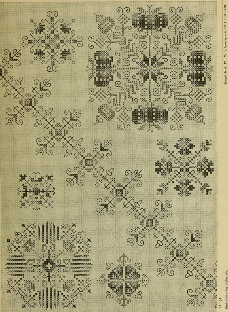 An illustration from Muster altdeutscher Leinenstickerei : IV, 1888, leaf 52
