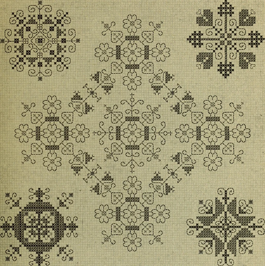 An illustration from Muster altdeutscher Leinenstickerei : IV, 1888, leaf 56