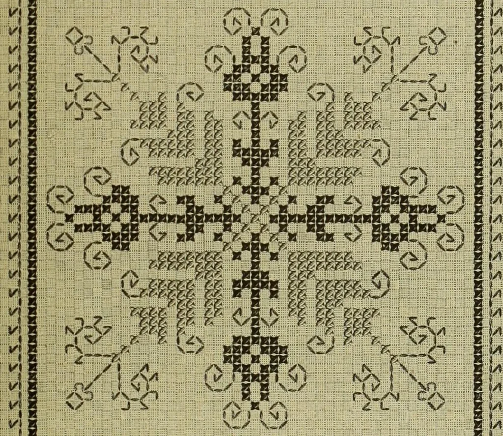 An illustration from Muster altdeutscher Leinenstickerei : IV, 1888, leaf 58