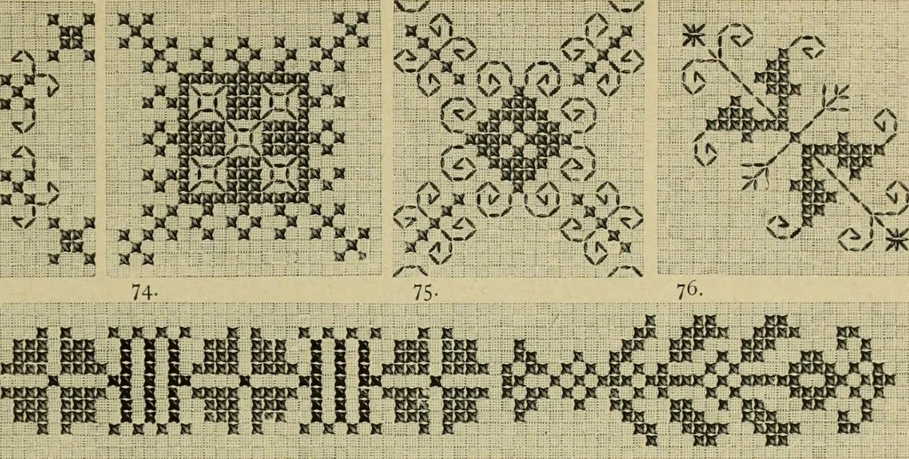 An illustration from Muster altdeutscher Leinenstickerei : IV, 1888, leaf 60