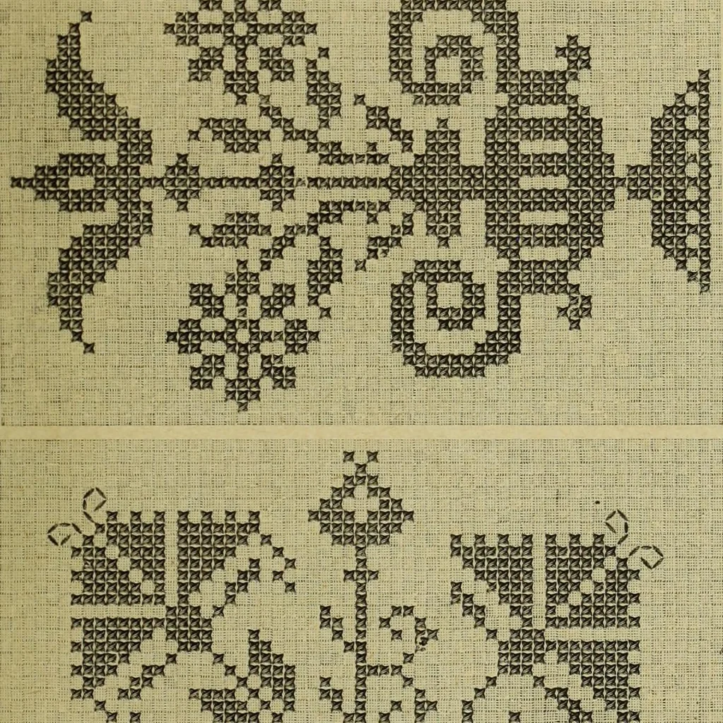 An illustration from Muster altdeutscher Leinenstickerei : IV, 1888, leaf 66