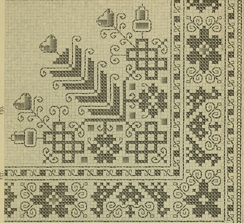 An illustration from Muster altdeutscher Leinenstickerei : IV, 1888, leaf 72