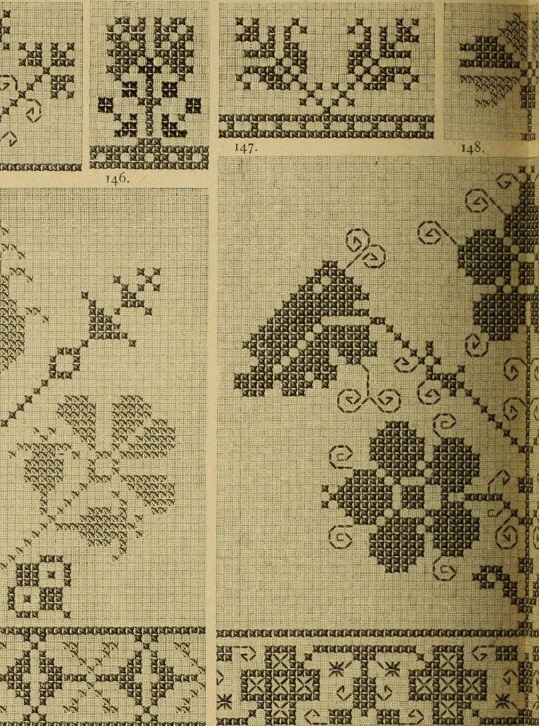 An illustration from Muster altdeutscher Leinenstickerei : IV, 1888, leaf 75
