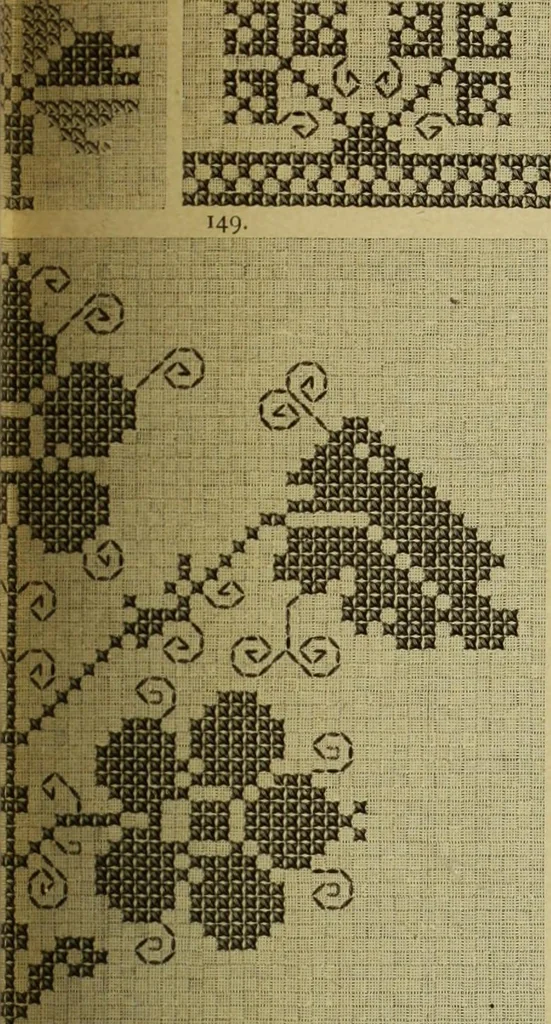 An illustration from Muster altdeutscher Leinenstickerei : IV, 1888, leaf 76