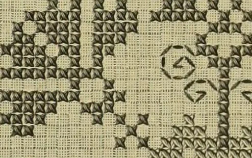 An illustration from Muster altdeutscher Leinenstickerei : IV, 1888, leaf 76