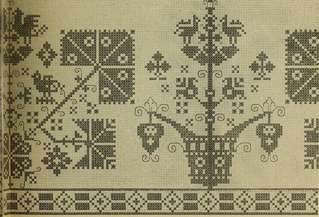 An illustration from Muster altdeutscher Leinenstickerei : IV, 1888, leaf 80