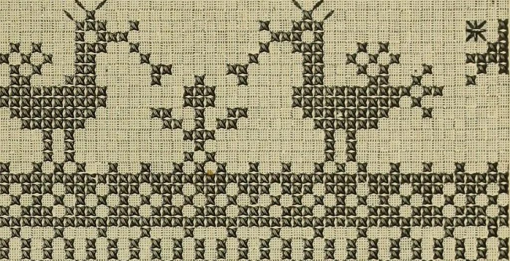 An illustration from Muster altdeutscher Leinenstickerei : IV, 1888, leaf 82