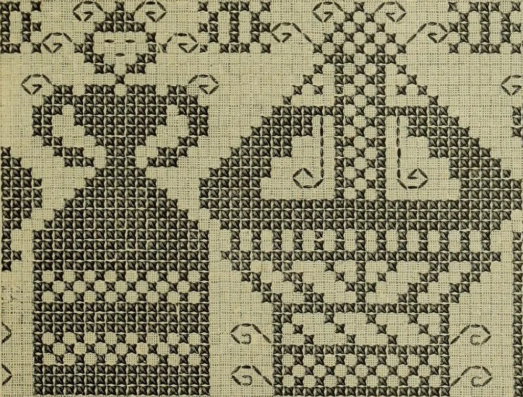 An illustration from Muster altdeutscher Leinenstickerei : IV, 1888, leaf 84