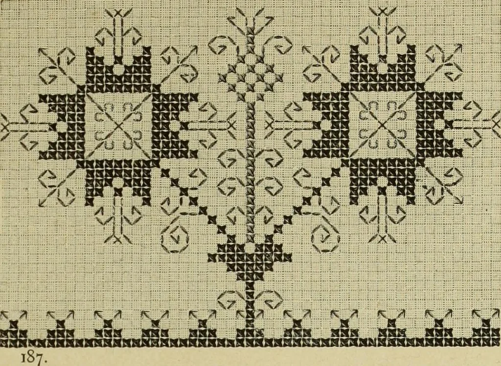 An illustration from Muster altdeutscher Leinenstickerei : IV, 1888, leaf 86