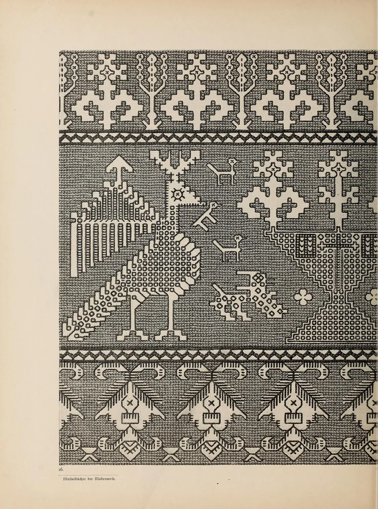 An illustration from Muster altitalienischer Leinenstickrei;, 1881, leaf 52