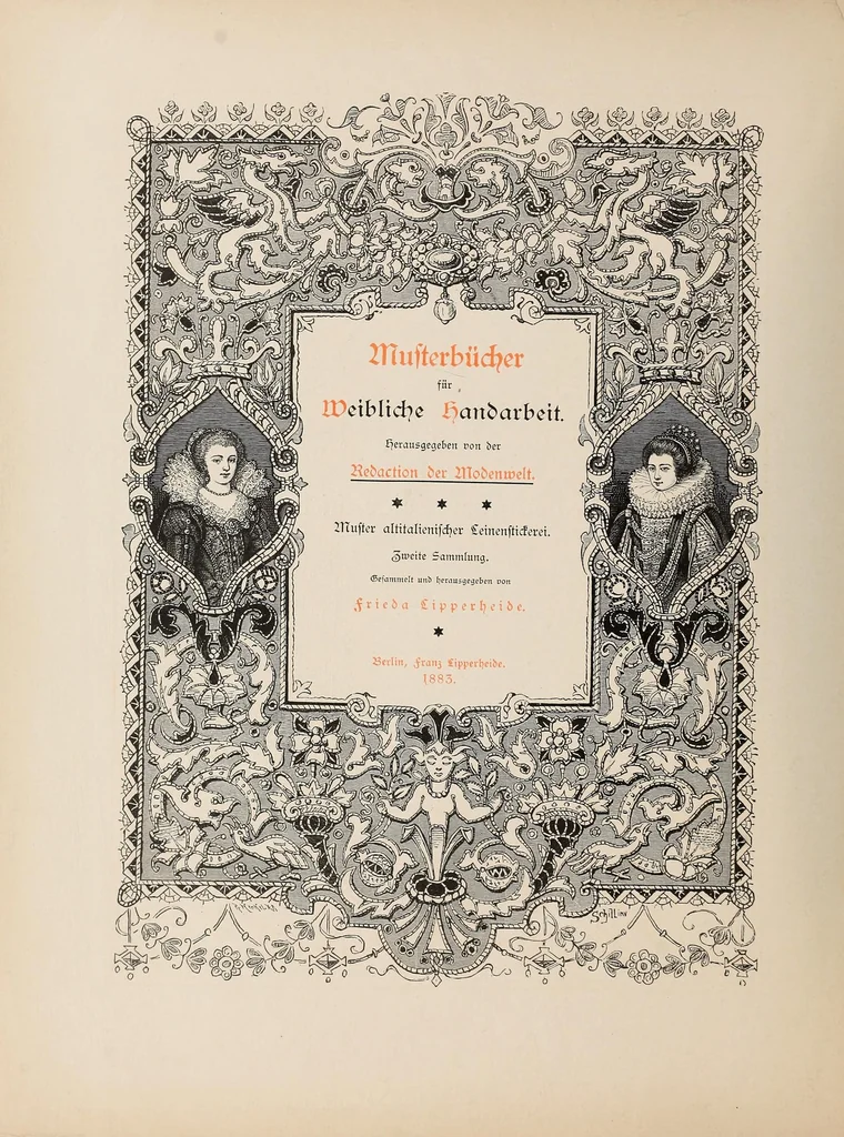 An illustration from Muster altitalienischer Leinenstickrei;, 1881, leaf 8